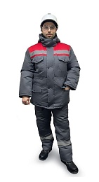 Костюм мужской зимний ОПЗ серый/красный (куртка+полукомбинезон) купить в Красноярске по низкой цене Костюм мужской зимний ОПЗ серый/красный (куртка+полукомбинезон) купить в Красноярске по низкой цене