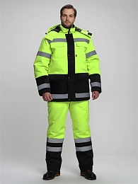 Костюм зимний ДОРОЖНИК УЛЬТРА (тк.Смесовая,210) п/к, лимонный/черный купить в Красноярске по низкой цене