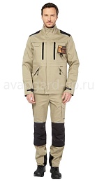 Костюм мужской летний ПАЛЕРМО бежевый/черный (куртка+брюки) купить в Красноярске по низкой цене Костюм мужской летний ПАЛЕРМО бежевый/черный (куртка+брюки) купить в Красноярске по низкой цене