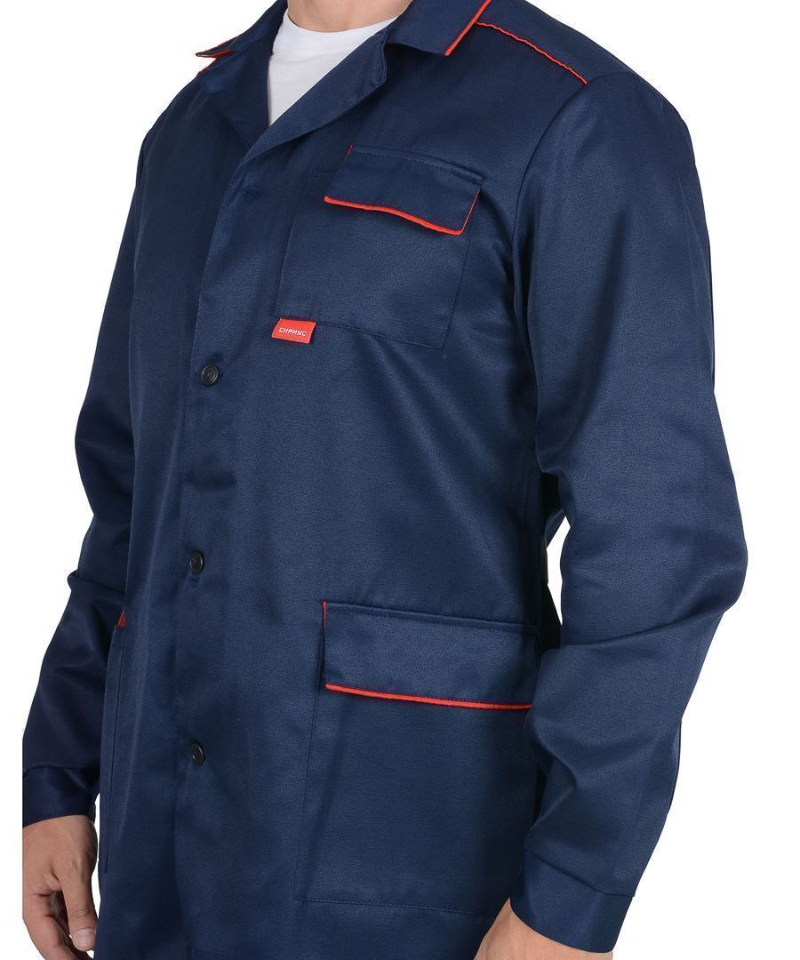 Халат мужской ТЕХНИК тёмно-синий с красным купить в Красноярске по низкой цене Халат мужской ТЕХНИК тёмно-синий с красным купить в Красноярске по низкой цене