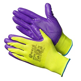 Перчатки GWARD HI-VIS ХОРОШО ВИДИМЫЕ (Hi-Vis) нейлоновые с нитриловым покрытием, N1001 купить в Красноярске по низкой цене