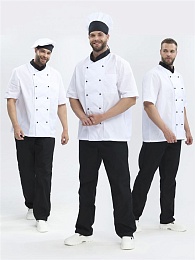 Костюм повара ШОКОЛАД (тк.ТиСи), черный/белый купить в Красноярске по низкой цене
