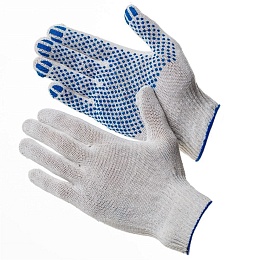 Перчатки трикотажные х/б с ПВХ(точка) 4-х нитка, 10 класс купить в Красноярске по низкой цене Перчатки трикотажные х/б с ПВХ(точка) 4-х нитка, 10 класс купить в Красноярске по низкой цене