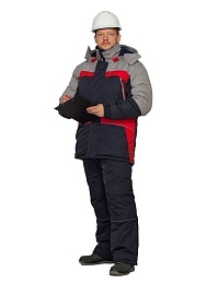Костюм мужской зимний АМАТИС КЛАССИК NEW синий/серый/красный (куртка+полукомбинезон) купить в Красноярске по низкой цене Костюм мужской зимний АМАТИС КЛАССИК NEW синий/серый/красный (куртка+полукомбинезон) купить в Красноярске по низкой цене