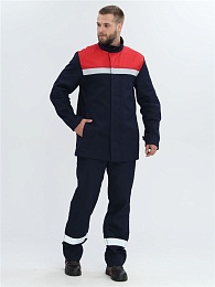 Костюм сварщика ВЕЛД-СОП 1 кл.защиты (тк.Хлопок-ОП,350) брюки, т.синий/красный купить в Красноярске по низкой цене Костюм сварщика ВЕЛД-СОП 1 кл.защиты (тк.Хлопок-ОП,350) брюки, т.синий/красный купить в Красноярске по низкой цене