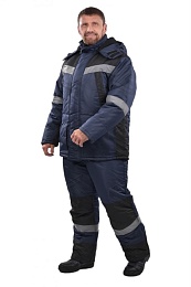 Костюм мужской зимний УРАЛ-КОМФОРТ NEW т.синий/черный (куртка+жилет+полукомбенизон) ТнЗМим-2 купить в Красноярске по низкой цене