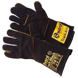 Краги Gward Track Black из спилка черного цвета с широким раструбом, длина 35 см XY073 купить в Красноярске по низкой цене