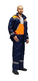 Костюм мужской летний ЛЕСОРУБ синий/оранж (куртка+полукомбинезон) купить в Красноярске по низкой цене