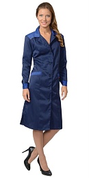 Халат женский ТЕХНОЛОГ синий с васильковым купить в Красноярске по низкой цене Халат женский ТЕХНОЛОГ синий с васильковым купить в Красноярске по низкой цене