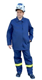 Костюм мужской летний ГЕФЕСТ-СТ сварщика 3 класс защиты т.синий (куртка+брюки) купить в Красноярске по низкой цене