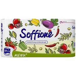 Полотенце бумажное Soffione Menu двухслойное, белое, 4 рулона  купить в Красноярске по низкой цене